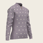 Mosaic Daises in Lavender Children's Long Sleeve Shirt - Espoir Equestrian - Equiluxe Tack