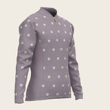 Mosaic Daises in Lavender Children's Long Sleeve Shirt - Espoir Equestrian - Equiluxe Tack