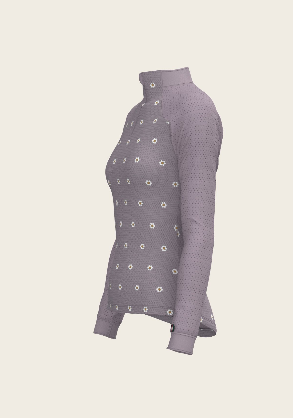 Mosaic Daises in Lavender Long Sleeve Sport Sun Shirt - Espoir Equestrian - Equiluxe Tack