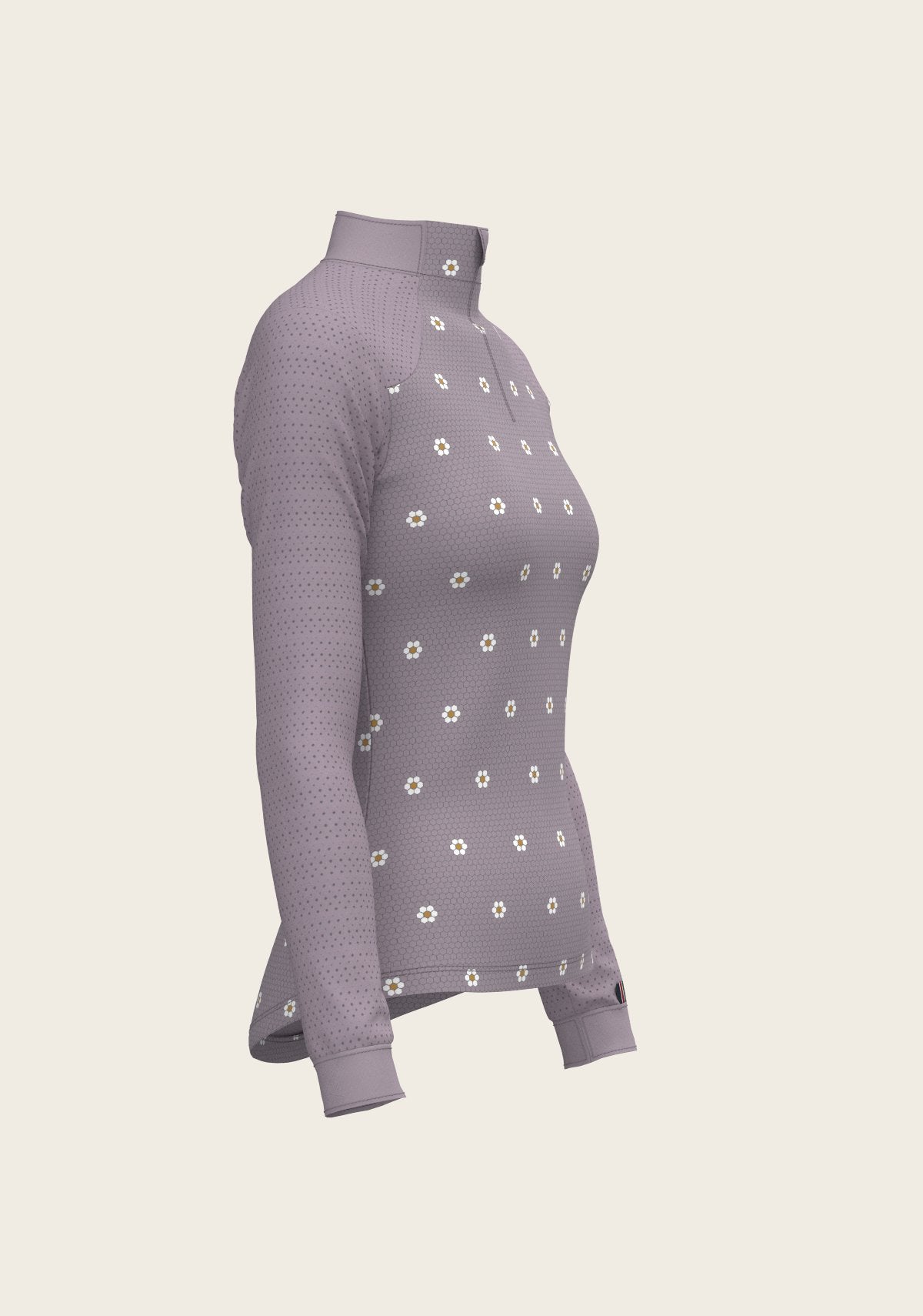 Mosaic Daises in Lavender Long Sleeve Sport Sun Shirt - Espoir Equestrian - Equiluxe Tack