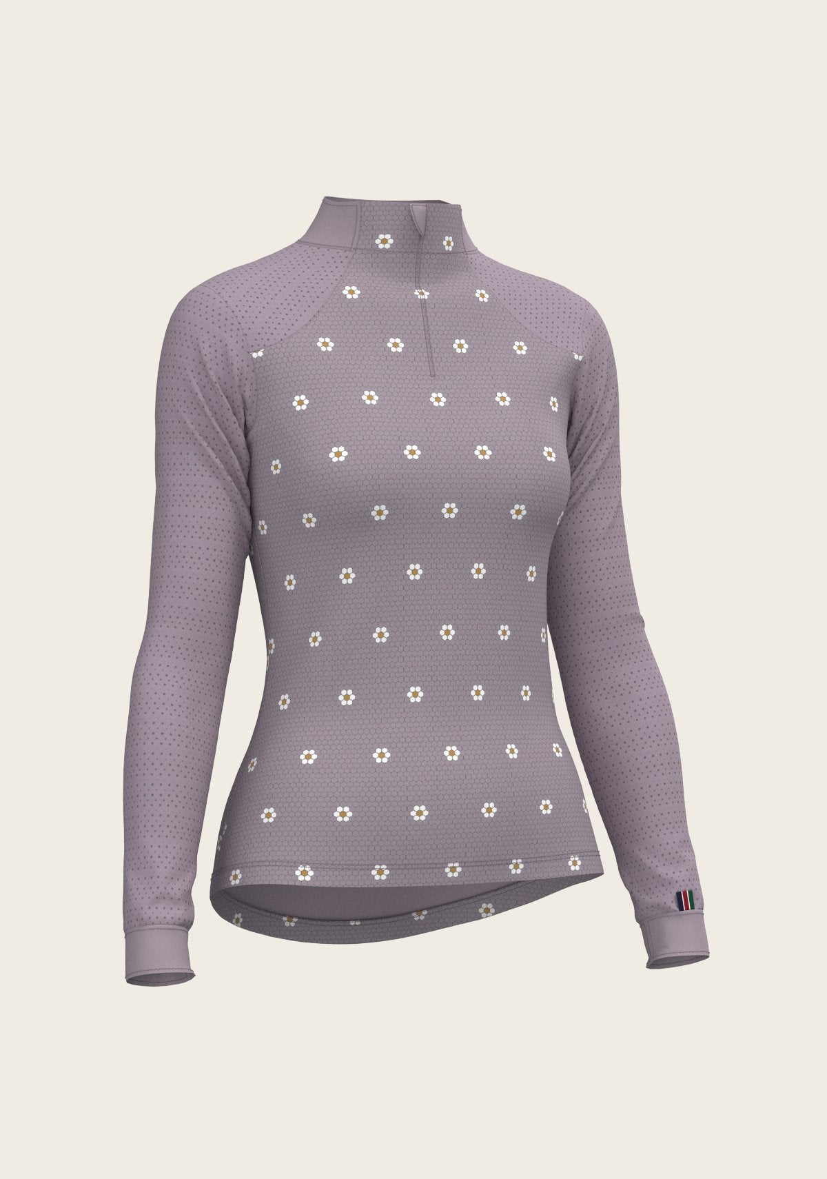 Mosaic Daises in Lavender Long Sleeve Sport Sun Shirt - Espoir Equestrian - Equiluxe Tack