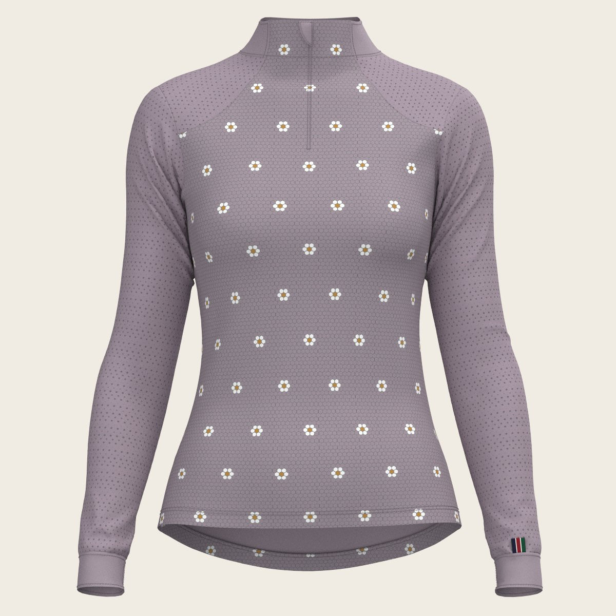 Mosaic Daises in Lavender Long Sleeve Sport Sun Shirt - Espoir Equestrian - Equiluxe Tack