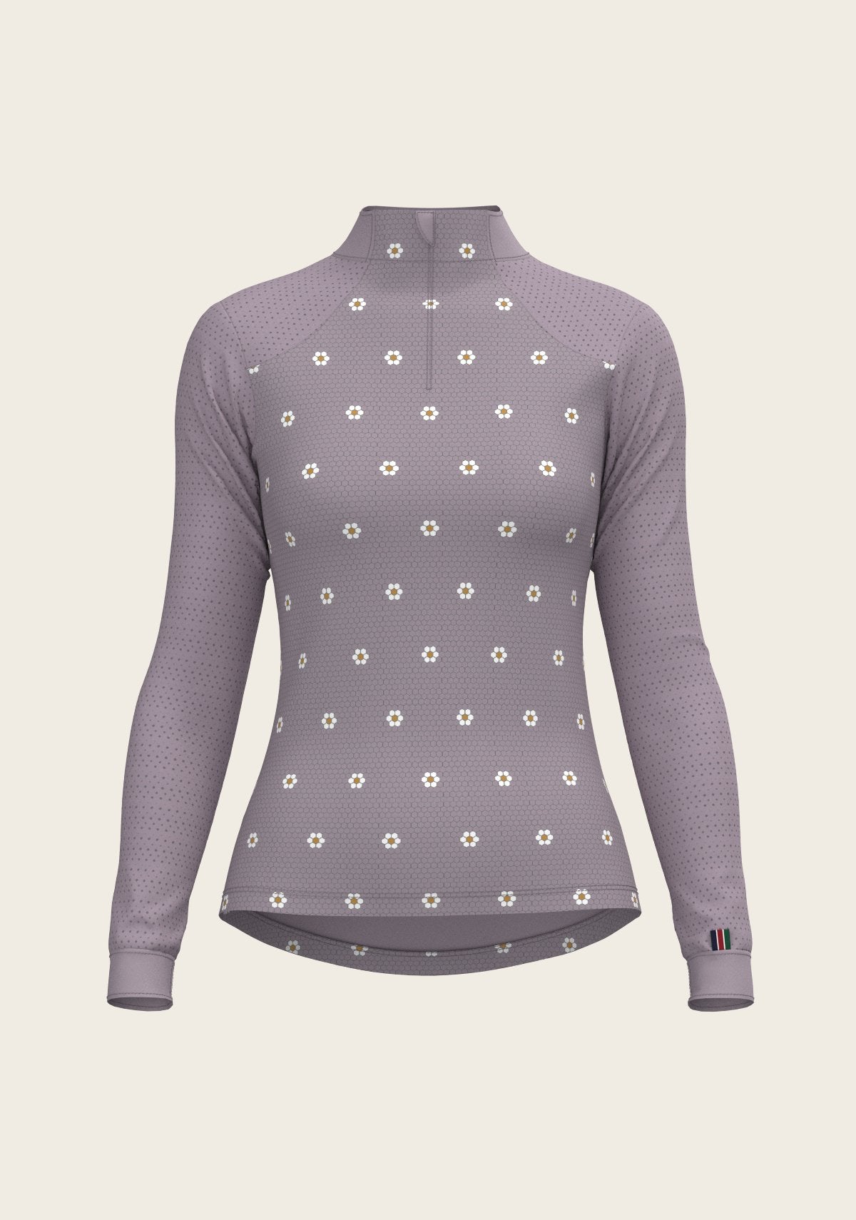 Mosaic Daises in Lavender Long Sleeve Sport Sun Shirt - Espoir Equestrian - Equiluxe Tack