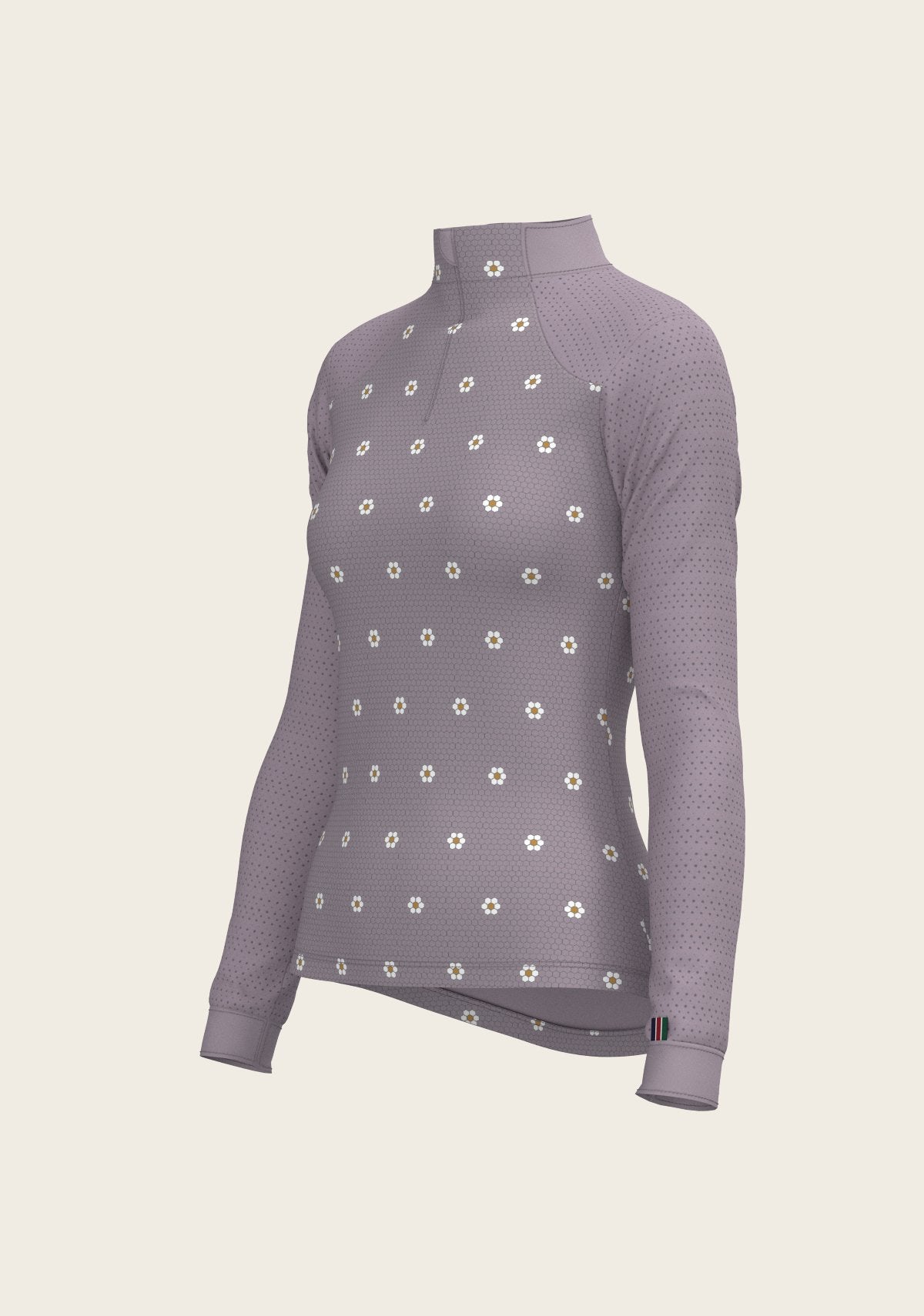 Mosaic Daises in Lavender Long Sleeve Sport Sun Shirt - Espoir Equestrian - Equiluxe Tack