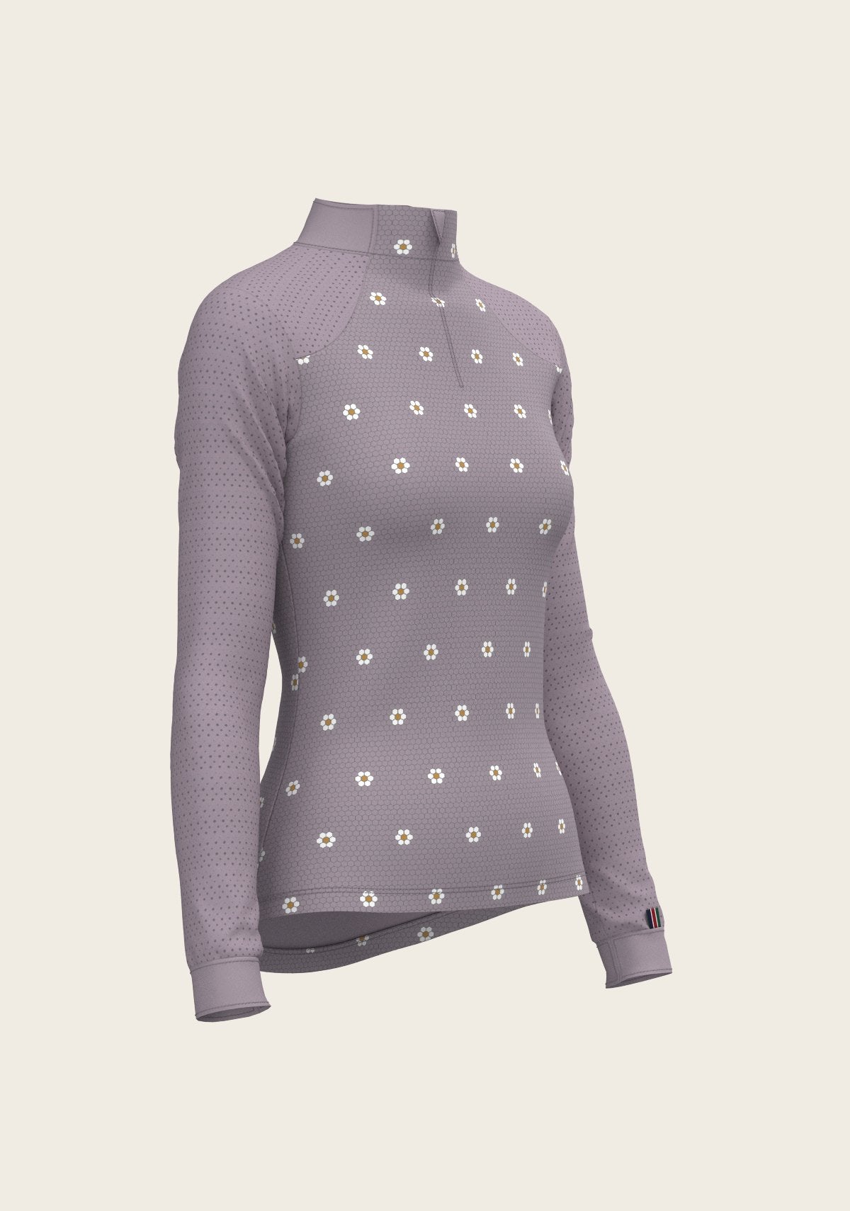 Mosaic Daises in Lavender Long Sleeve Sport Sun Shirt - Espoir Equestrian - Equiluxe Tack