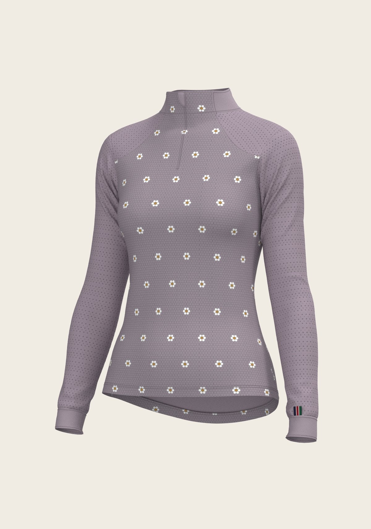 Mosaic Daises in Lavender Long Sleeve Sport Sun Shirt - Espoir Equestrian - Equiluxe Tack