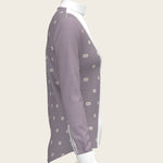 Mosaic Daises in Lavender Short Pleated Long Sleeve Show Shirt - Espoir Equestrian - Equiluxe Tack