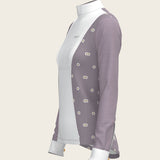 Mosaic Daises in Lavender Short Pleated Long Sleeve Show Shirt - Espoir Equestrian - Equiluxe Tack