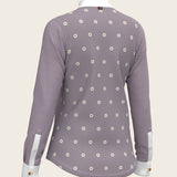 Mosaic Daises in Lavender Short Pleated Long Sleeve Show Shirt - Espoir Equestrian - Equiluxe Tack