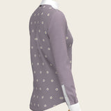 Mosaic Daises in Lavender Short Pleated Long Sleeve Show Shirt - Espoir Equestrian - Equiluxe Tack