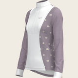 Mosaic Daises in Lavender Short Pleated Long Sleeve Show Shirt - Espoir Equestrian - Equiluxe Tack