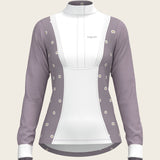 Mosaic Daises in Lavender Short Pleated Long Sleeve Show Shirt - Espoir Equestrian - Equiluxe Tack