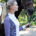 Mosaic Daises in Lavender Short Pleated Long Sleeve Show Shirt - Espoir Equestrian - Equiluxe Tack