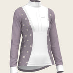 Mosaic Daises in Lavender Short Pleated Long Sleeve Show Shirt - Espoir Equestrian - Equiluxe Tack