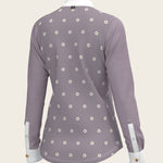 Mosaic Daises in Lavender Short Pleated Long Sleeve Show Shirt - Espoir Equestrian - Equiluxe Tack