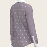 Mosaic Daises in Lavender Short Pleated Long Sleeve Show Shirt - Espoir Equestrian - Equiluxe Tack