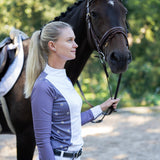 Mosaic Daises in Lavender Short Pleated Long Sleeve Show Shirt - Espoir Equestrian - Equiluxe Tack