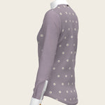 Mosaic Daises in Lavender Short Pleated Long Sleeve Show Shirt - Espoir Equestrian - Equiluxe Tack