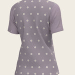 Mosaic Daises in Lavender Short Pleated Short Sleeve Show Shirt - Espoir Equestrian - Equiluxe Tack