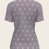 Mosaic Daises in Lavender Short Pleated Short Sleeve Show Shirt - Espoir Equestrian - Equiluxe Tack