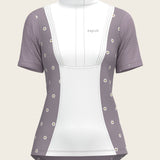 Mosaic Daises in Lavender Short Pleated Short Sleeve Show Shirt - Espoir Equestrian - Equiluxe Tack