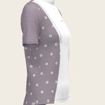 Mosaic Daises in Lavender Short Pleated Short Sleeve Show Shirt - Espoir Equestrian - Equiluxe Tack