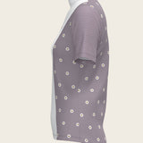 Mosaic Daises in Lavender Short Pleated Short Sleeve Show Shirt - Espoir Equestrian - Equiluxe Tack