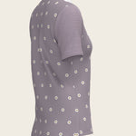 Mosaic Daises in Lavender Short Pleated Short Sleeve Show Shirt - Espoir Equestrian - Equiluxe Tack