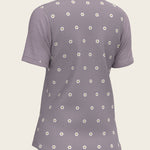 Mosaic Daises in Lavender Short Pleated Short Sleeve Show Shirt - Espoir Equestrian - Equiluxe Tack