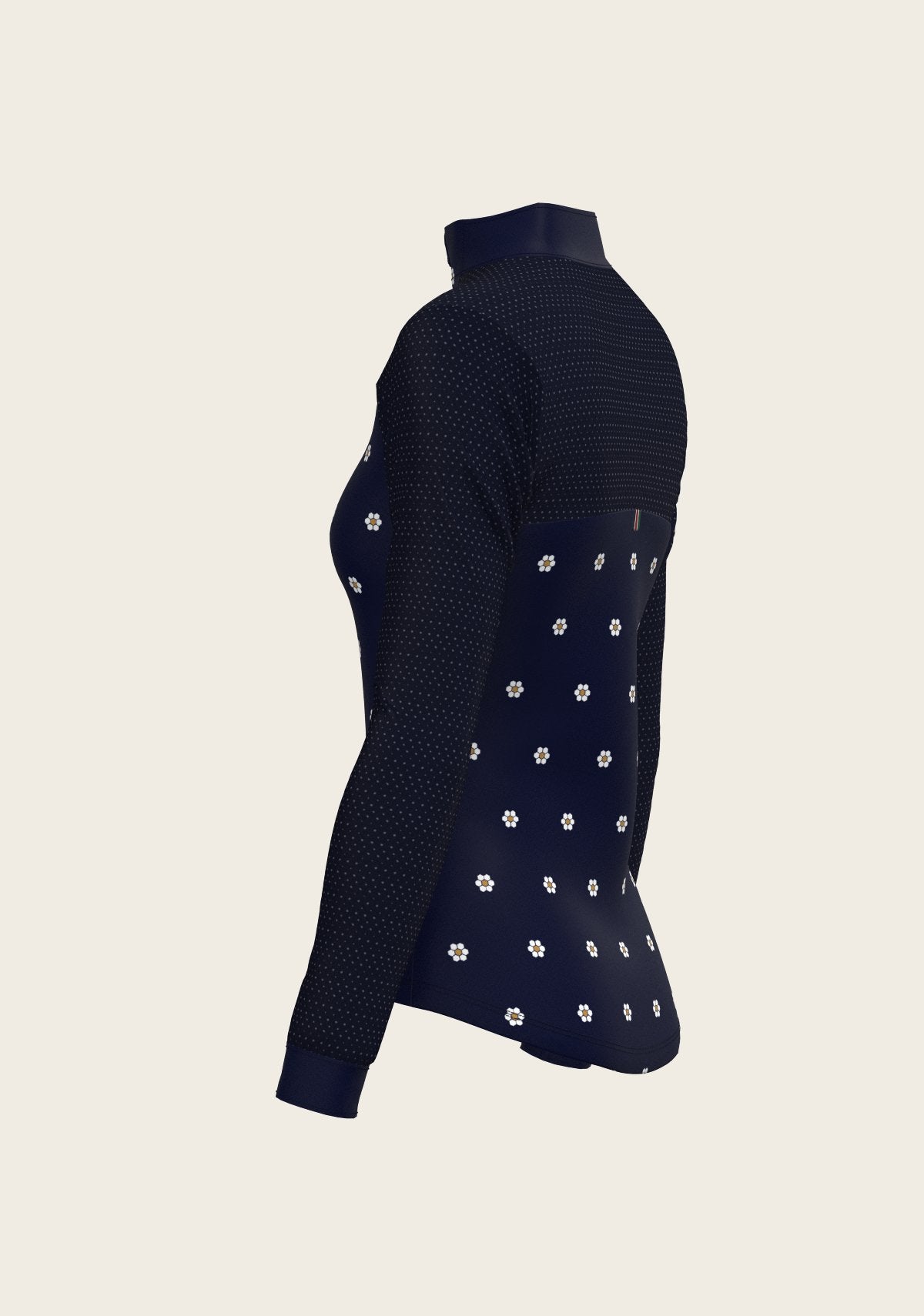 Mosaic Daises in Navy Long Sleeve Sport Sun Shirt - Espoir Equestrian - Equiluxe Tack