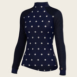 Mosaic Daises in Navy Long Sleeve Sport Sun Shirt - Espoir Equestrian - Equiluxe Tack