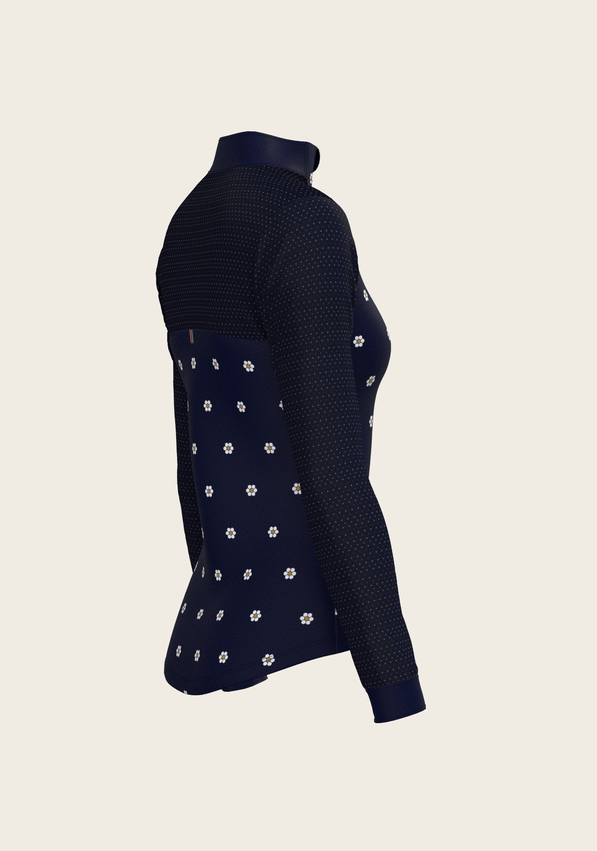 Mosaic Daises in Navy Long Sleeve Sport Sun Shirt - Espoir Equestrian - Equiluxe Tack