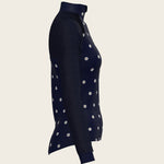 Mosaic Daises in Navy Long Sleeve Sport Sun Shirt - Espoir Equestrian - Equiluxe Tack