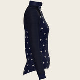 Mosaic Daises in Navy Long Sleeve Sport Sun Shirt - Espoir Equestrian - Equiluxe Tack