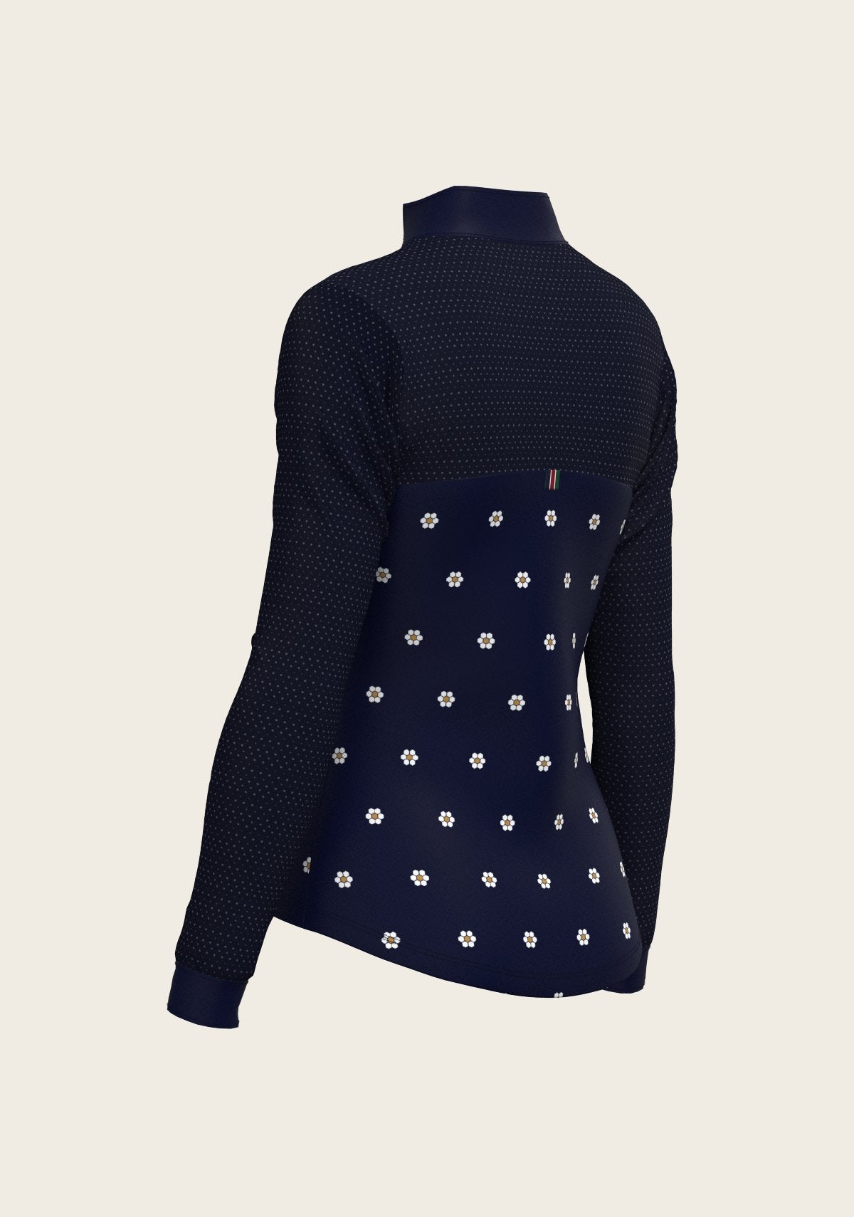 Mosaic Daises in Navy Long Sleeve Sport Sun Shirt - Espoir Equestrian - Equiluxe Tack