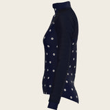 Mosaic Daises in Navy Long Sleeve Sport Sun Shirt - Espoir Equestrian - Equiluxe Tack