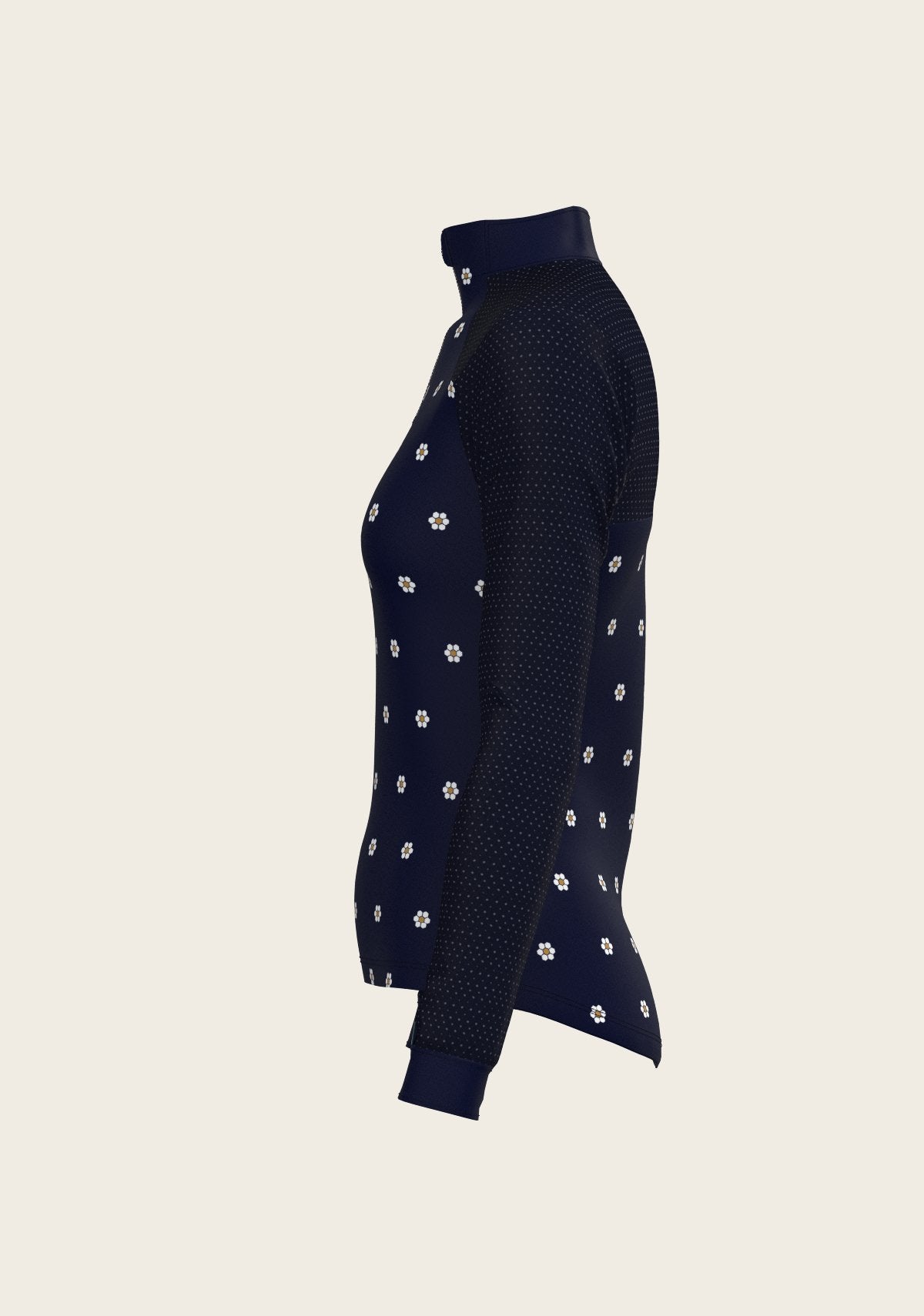 Mosaic Daises in Navy Long Sleeve Sport Sun Shirt - Espoir Equestrian - Equiluxe Tack