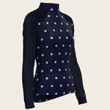 Mosaic Daises in Navy Long Sleeve Sport Sun Shirt - Espoir Equestrian - Equiluxe Tack