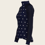 Mosaic Daises in Navy Long Sleeve Sport Sun Shirt - Espoir Equestrian - Equiluxe Tack