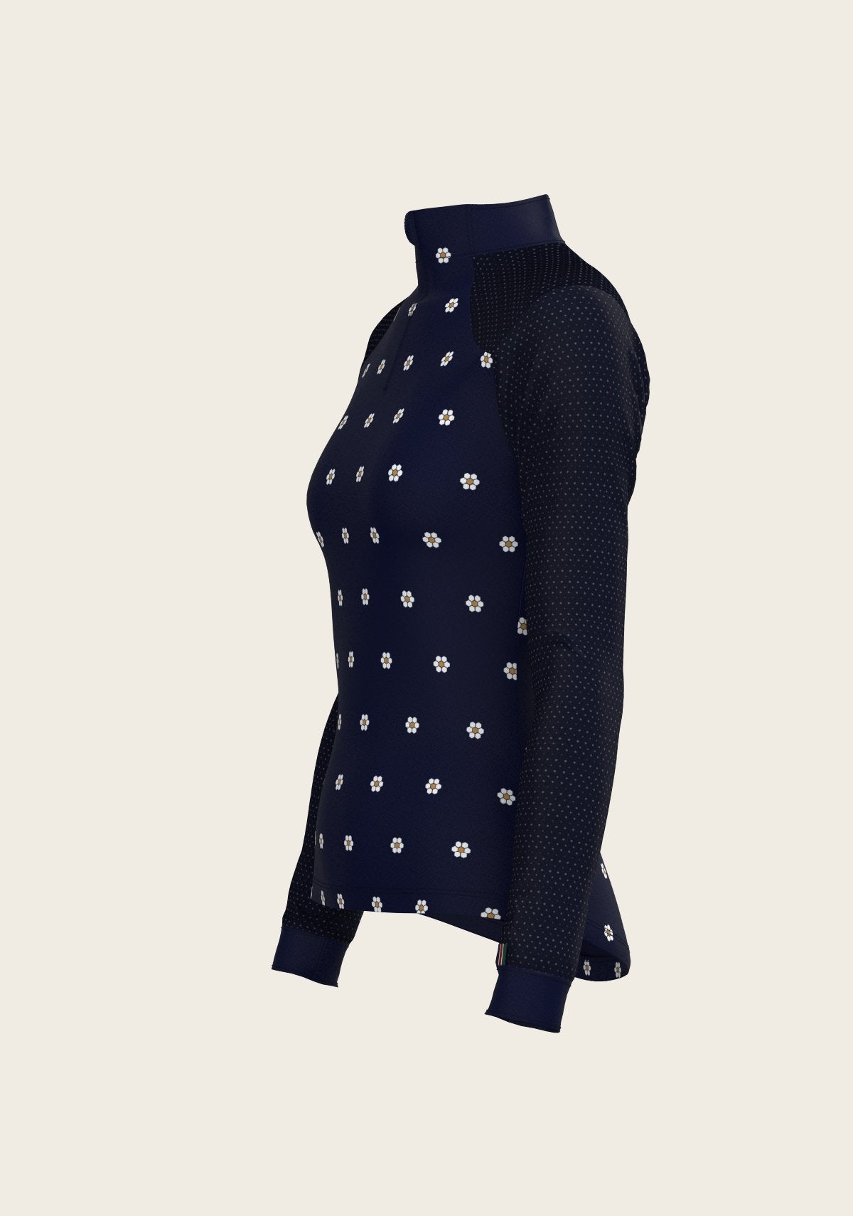 Mosaic Daises in Navy Long Sleeve Sport Sun Shirt - Espoir Equestrian - Equiluxe Tack