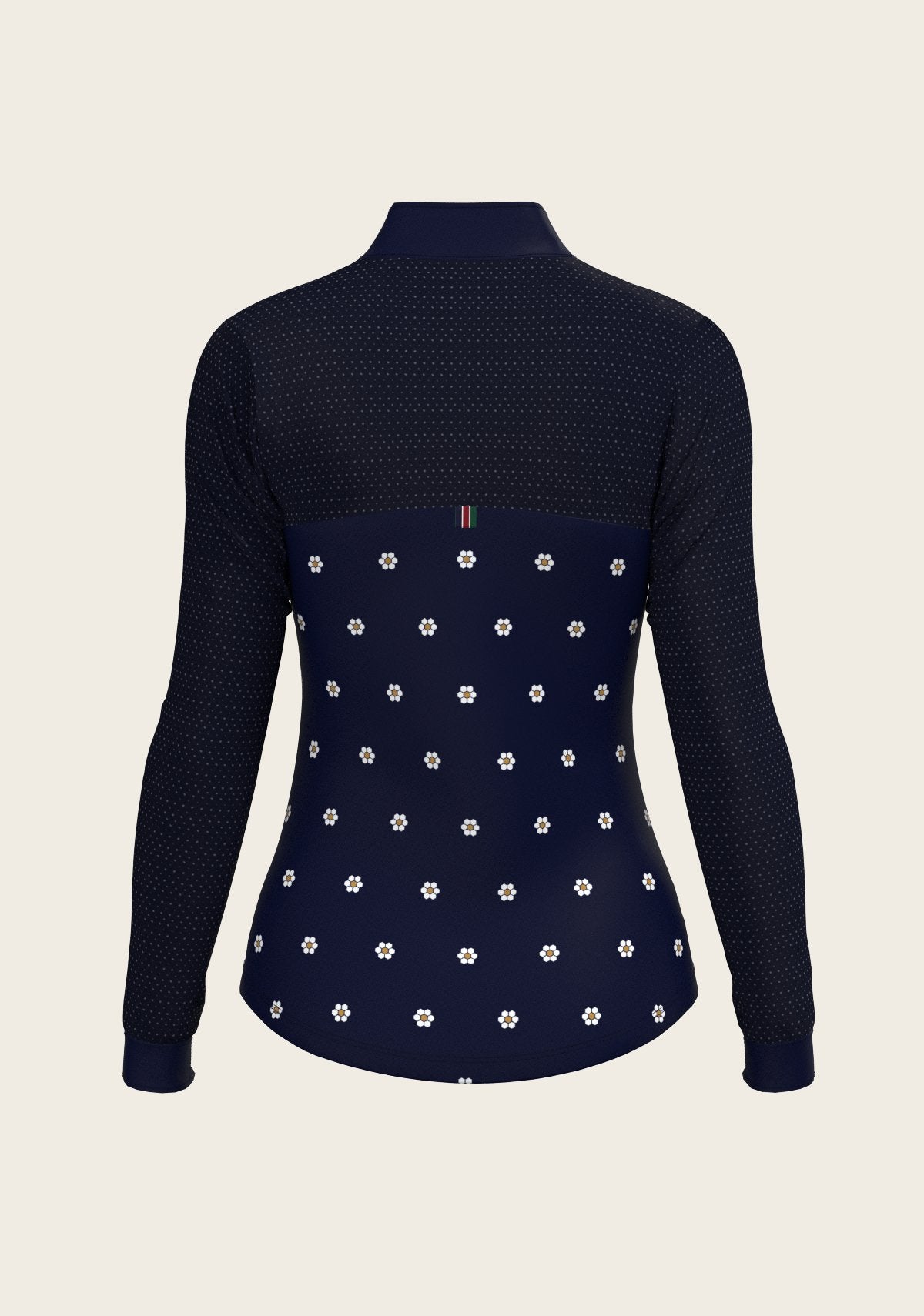 Mosaic Daises in Navy Long Sleeve Sport Sun Shirt - Espoir Equestrian - Equiluxe Tack