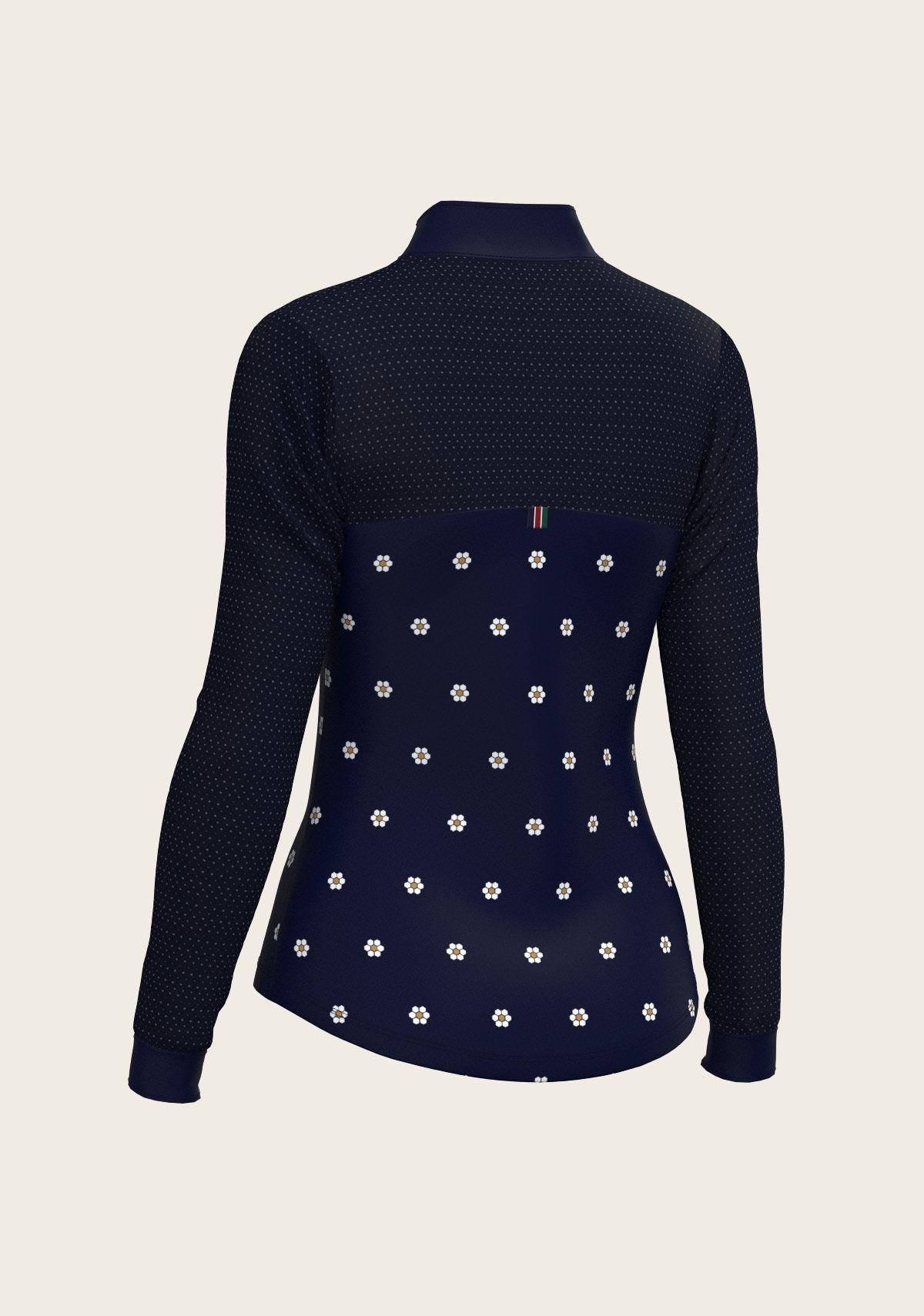 Mosaic Daises in Navy Long Sleeve Sport Sun Shirt - Espoir Equestrian - Equiluxe Tack