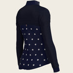 Mosaic Daises in Navy Long Sleeve Sport Sun Shirt - Espoir Equestrian - Equiluxe Tack