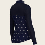 Mosaic Daises in Navy Long Sleeve Sport Sun Shirt - Espoir Equestrian - Equiluxe Tack