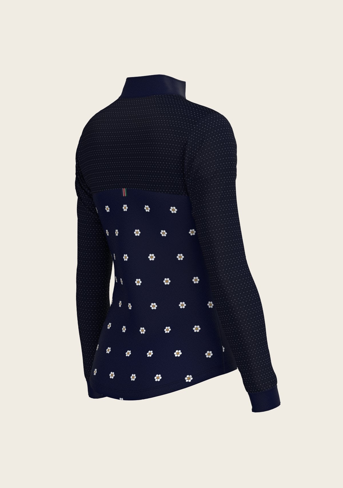 Mosaic Daises in Navy Long Sleeve Sport Sun Shirt - Espoir Equestrian - Equiluxe Tack