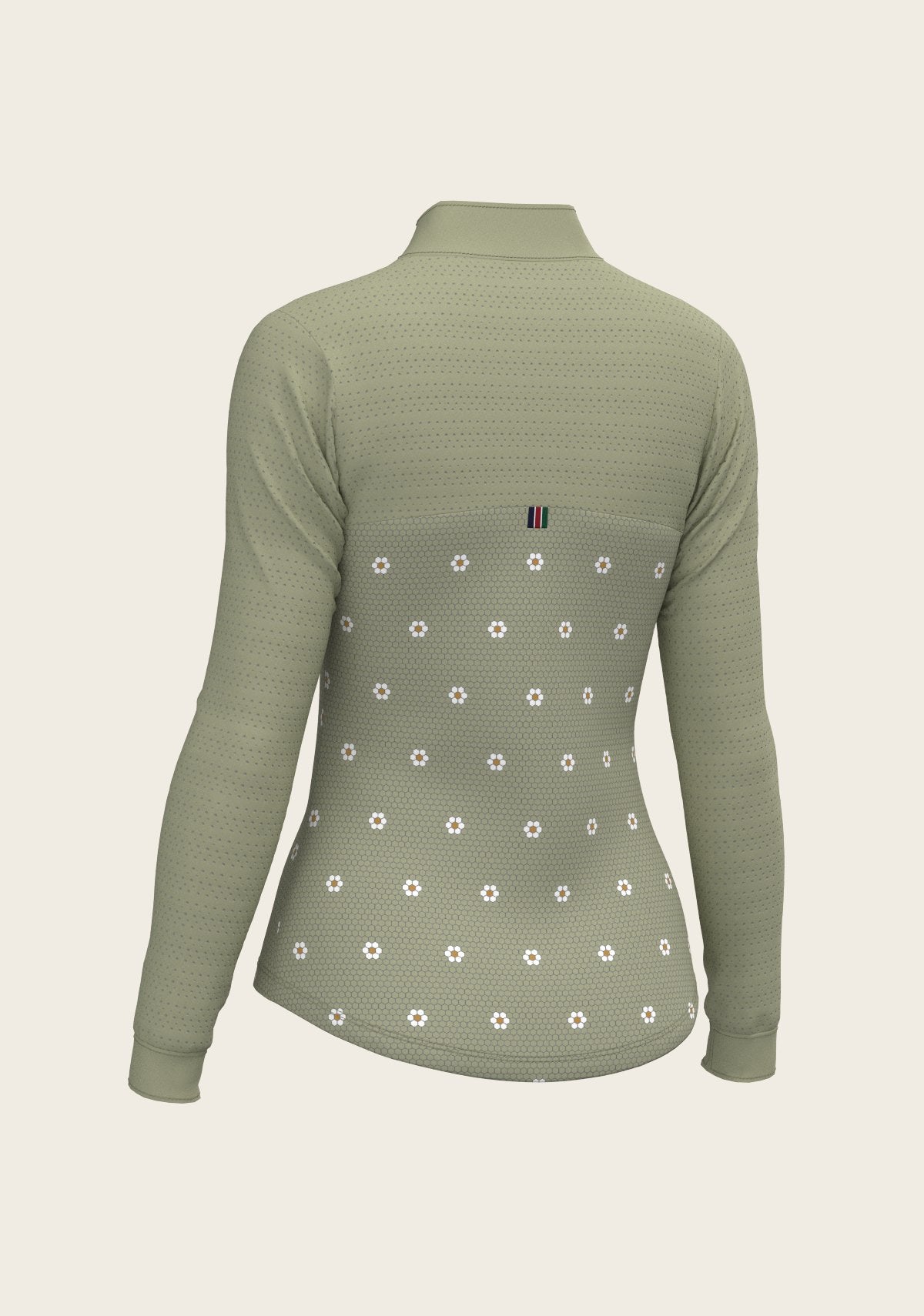 Mosaic Daises in Olive Long Sleeve Sport Sun Shirt - Espoir Equestrian - Equiluxe Tack