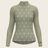 Mosaic Daises in Olive Long Sleeve Sport Sun Shirt - Espoir Equestrian - Equiluxe Tack