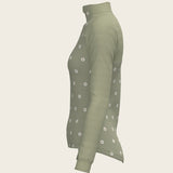 Mosaic Daises in Olive Long Sleeve Sport Sun Shirt - Espoir Equestrian - Equiluxe Tack