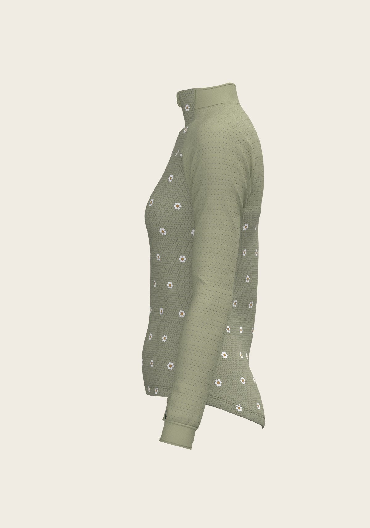 Mosaic Daises in Olive Long Sleeve Sport Sun Shirt - Espoir Equestrian - Equiluxe Tack