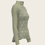 Mosaic Daises in Olive Long Sleeve Sport Sun Shirt - Espoir Equestrian - Equiluxe Tack